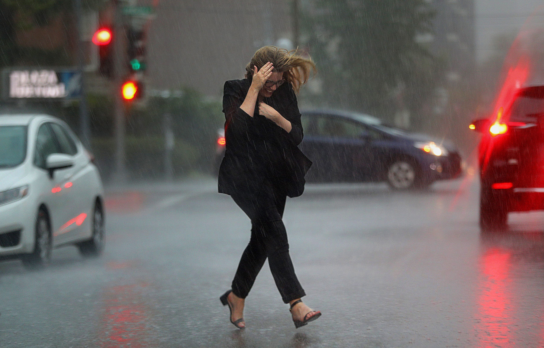 Downpours cool area after high temperatures
